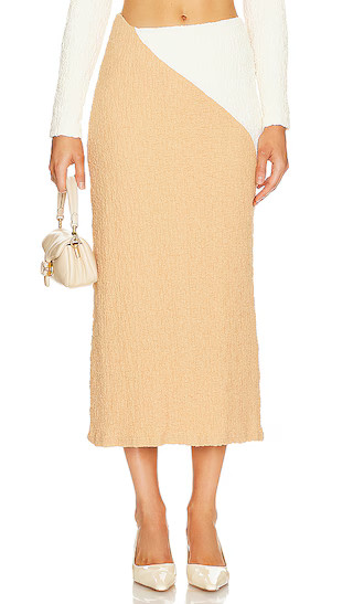 Zayda Midi Skirt in Biscuit | Revolve Clothing (Global)