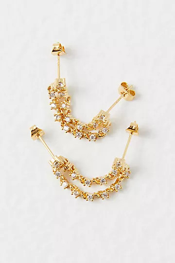 Joy Dravecky Ava Double Stud Tennis Earrings | Free People (Global - UK&FR Excluded)