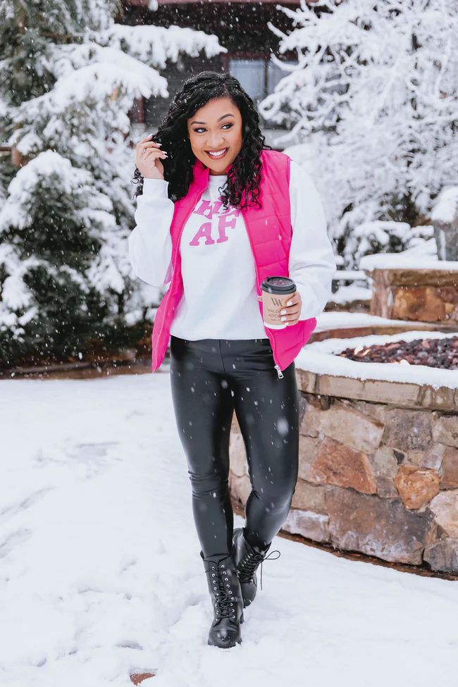 Last Day Pink Puffer Vest | The Pink Lily Boutique
