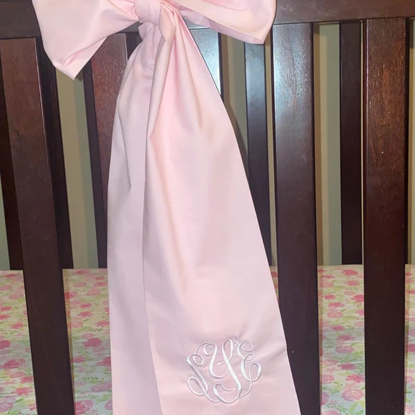 Crib Bow, Curtain Tie Back Bow, Monogrammed Bow, Nursery Bow, Choose Your Color | Etsy (US)