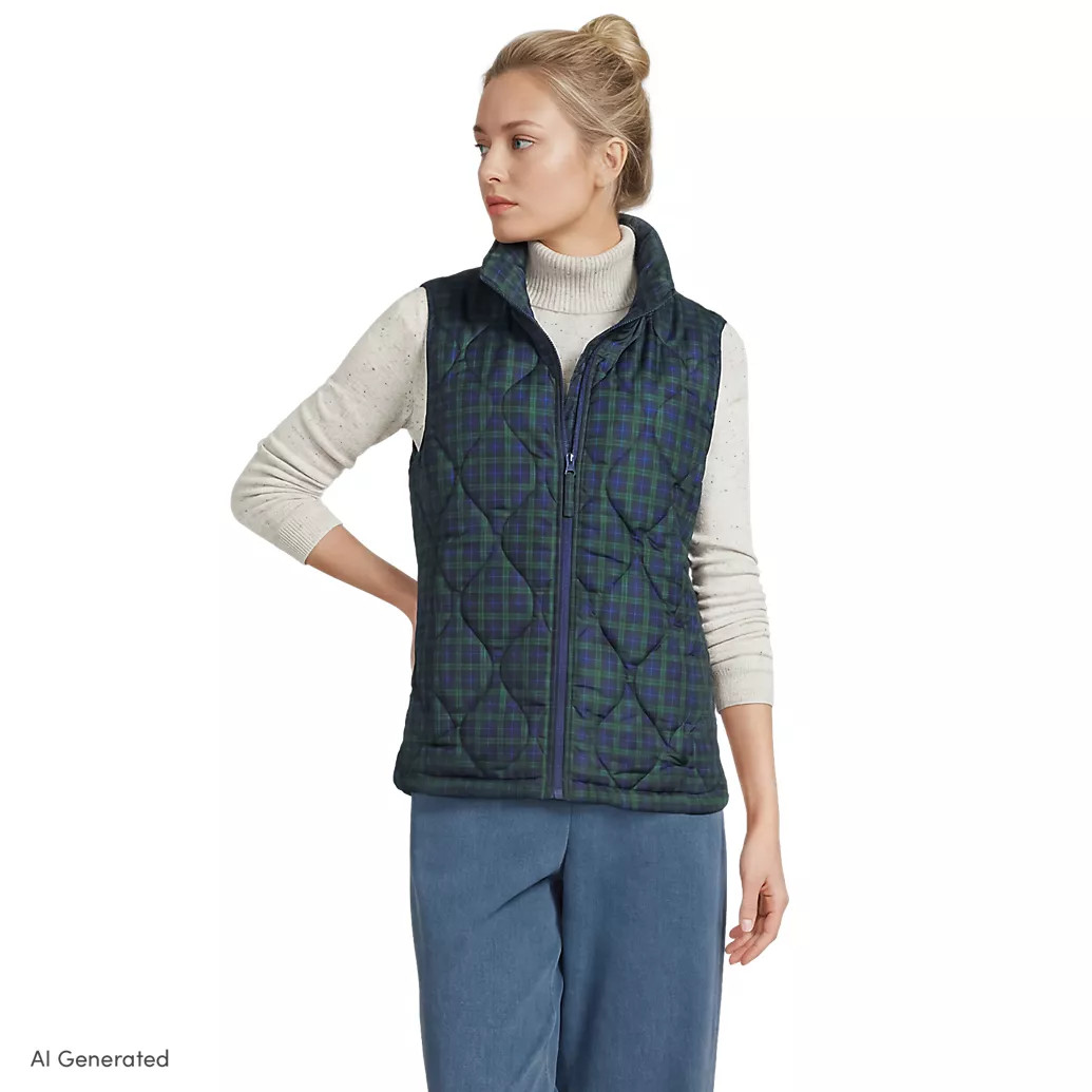 Women's Print FeatherFree Quilted Insulated Vest | Lands' End (US)
