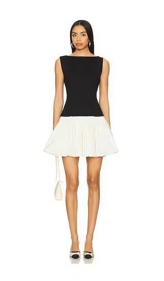 Phoebe Mini Dress in Black And White | Revolve Clothing (Global)