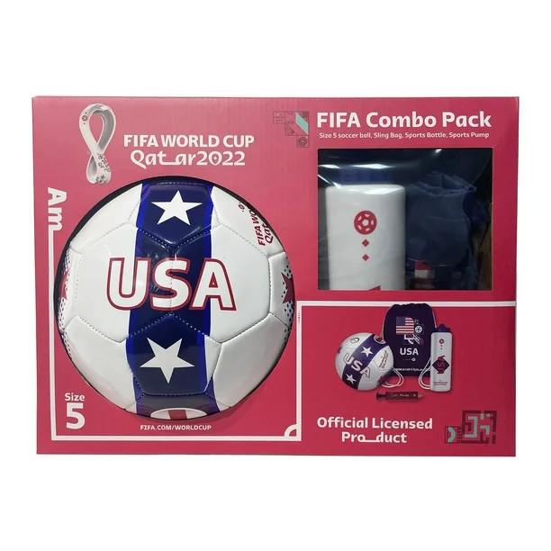 FIFA World Cup 4pc Combo Soccer Set, Size 5 Soccer Ball, USA Flag Print - Walmart.com | Walmart (US)
