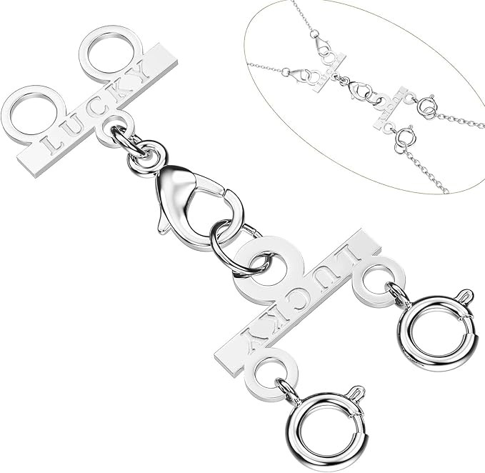 Lucky Necklace Layering Clasp 18K Gold and Silver Multi Strand Clasps with Lobster Clasps | Amazon (US)