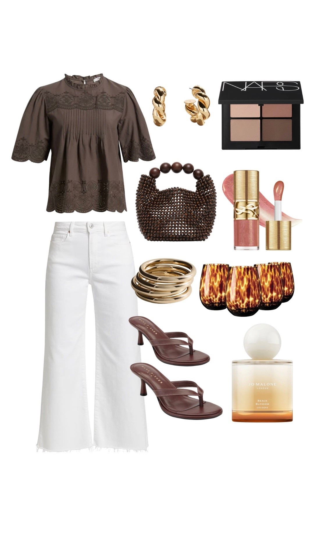 Styling white jeans 
Spring outfit 
Vacation outfit 
Brown sandals
Tortoise shell glasses 

#LTKSeasonal #LTKdayinmylife