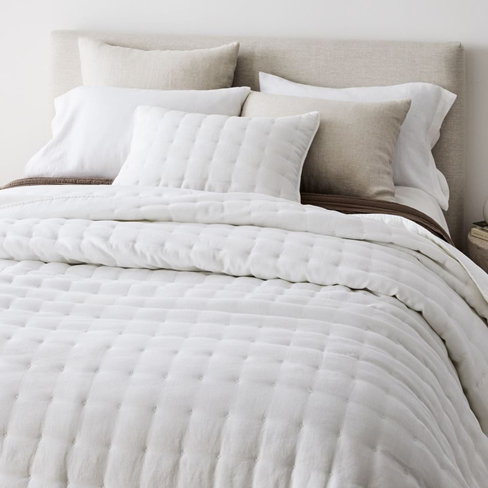 European Flax Linen Tack Stitch Quilt & Shams | West Elm (US)