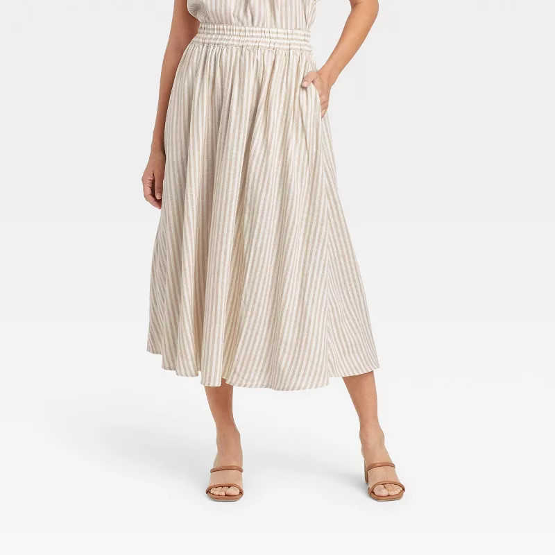 Women's Smocked Waist Mid-Rise A-Line Skirt - A New Day™ | Target