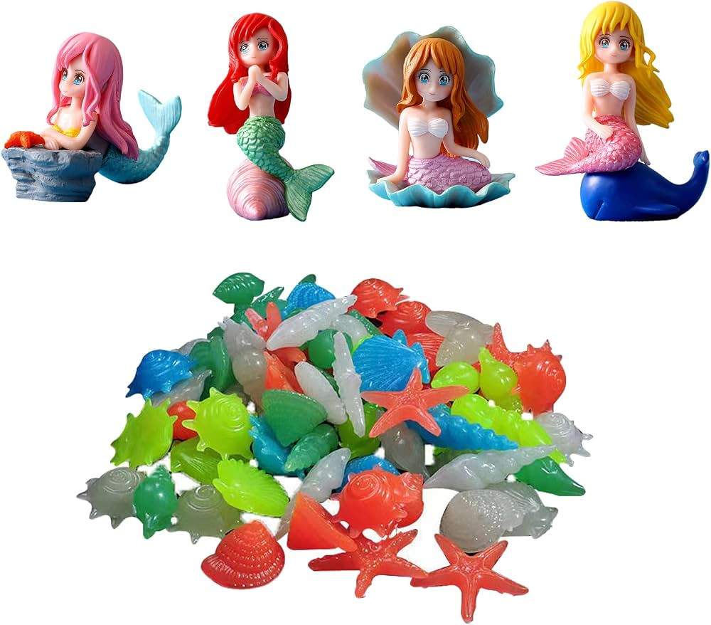 Ocean Shell Luminescent Stone Used in Fish Tanks,Mermaid Resin Statue,Aquarium Decor,Fish Tank Su... | Amazon (US)