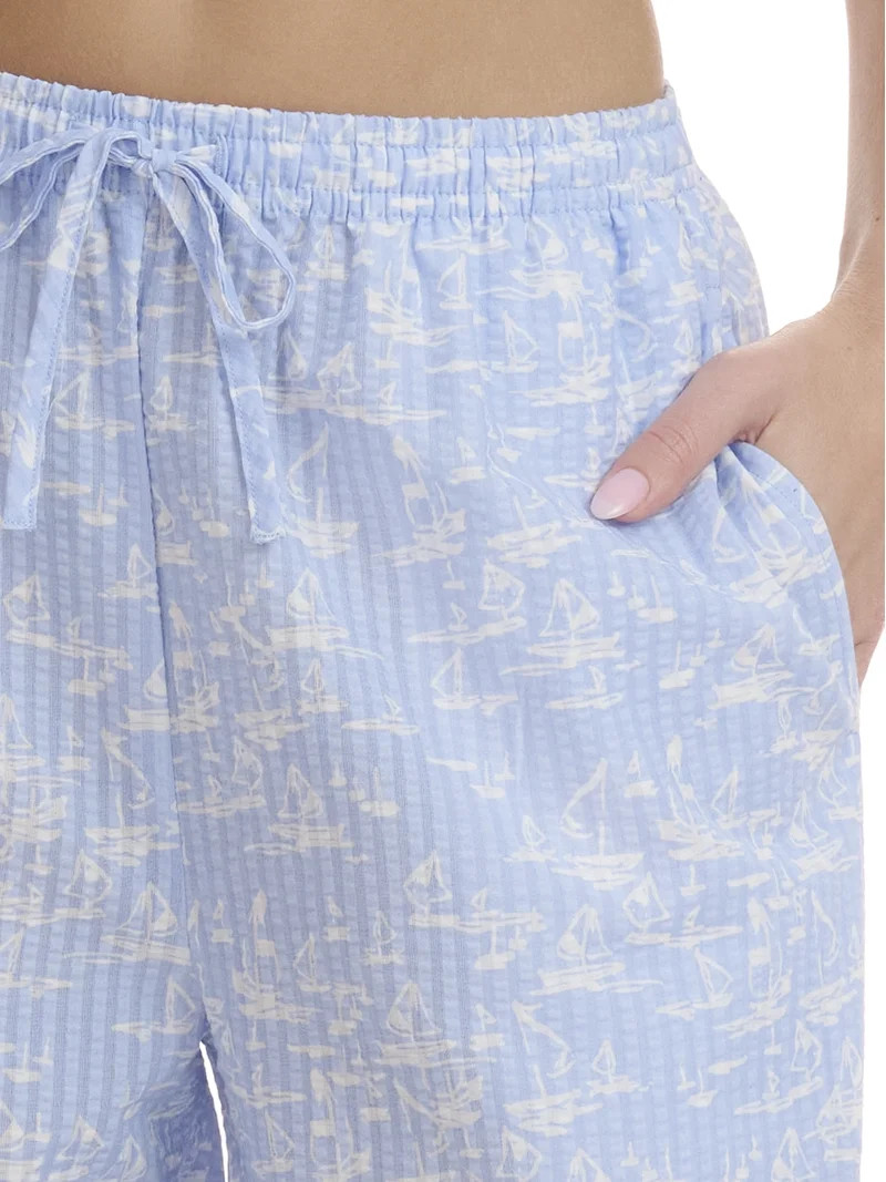 Mills by Millie Bobby Brown Women's Wide Leg Seersucker Palazzo Pants, Sizes XXS-XXL | Walmart (US)