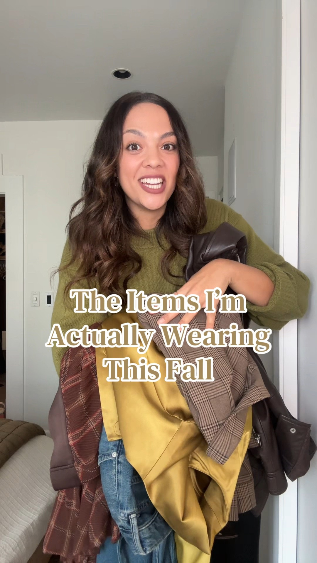The items I’m actually wearing this fall!

-Aritzia plaid funnel-neck bomber jacket, I have a size medium. 
-Uniqlo medium sash barrel jeans, I have a size 29. 
-Zara red pointed flats. 
-Aritzia cream short-sleeved sweater, I have a large. 
-Zara purple short-sleeved sweater, I have a large. 
-Aritzia burgundy short-sleeved cardigan sweater, I have a large. 
-Reformation chartreuse satin jacket, I have a size large. 
-Aritzia burgundy plaid pleated midi skirt, I have a size medium. 
-Quince brown leather jacket, I have a size medium. 
-Aritzia black lace-trimmed satin pants, I have a large. 
-Reformation green cashmere crewneck sweater, I have a large.

#LTKfall #LTKcanada #LTKstyletip