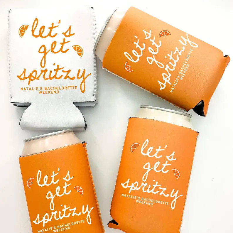 Personalized Spritz Bachelorette Can Coolers | Cocktail Bridal Favors | Bachelorette Party | Beac... | Etsy (US)