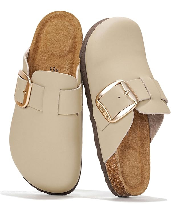 Project Cloud Genuine Leather Clogs for Women Shoes - Memory Foam Insole, Non-Slip & Natural Cork... | Amazon (US)