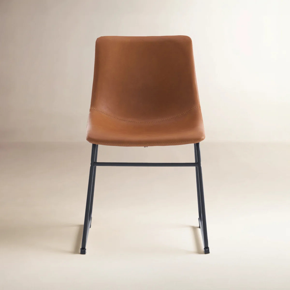 Anke Vegan Leather Dining Chairs, Brown (Set of 2) | Wayfair North America