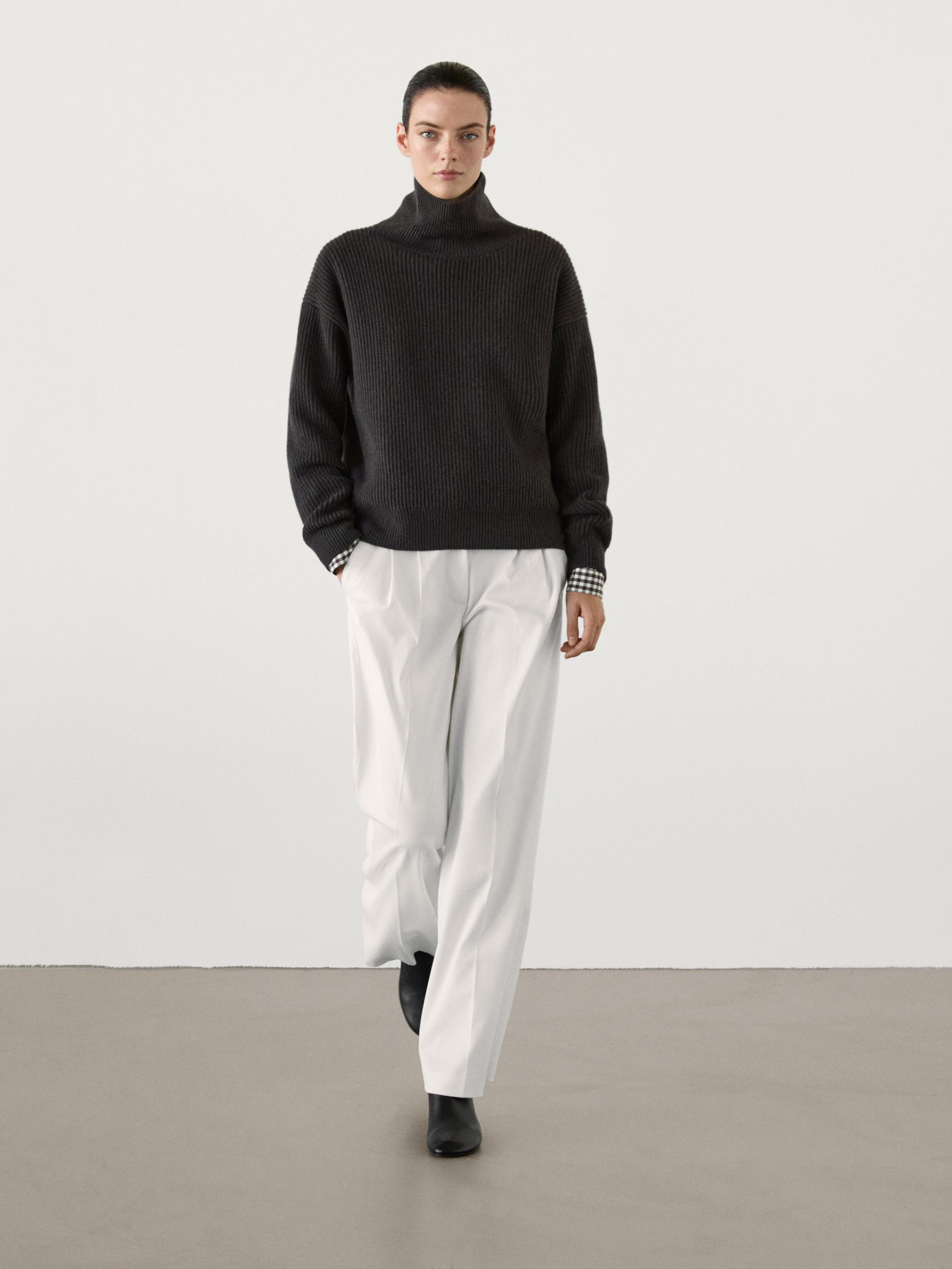 Pullover Perlstrick 100 % Kaschmir | Massimo Dutti DE