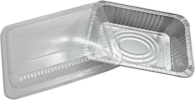FUTINA 50 Pack 2 LB Disposable Aluminum Mini Loaf Pans with Lids, Baking Pans with 50 Lids | Amazon (US)
