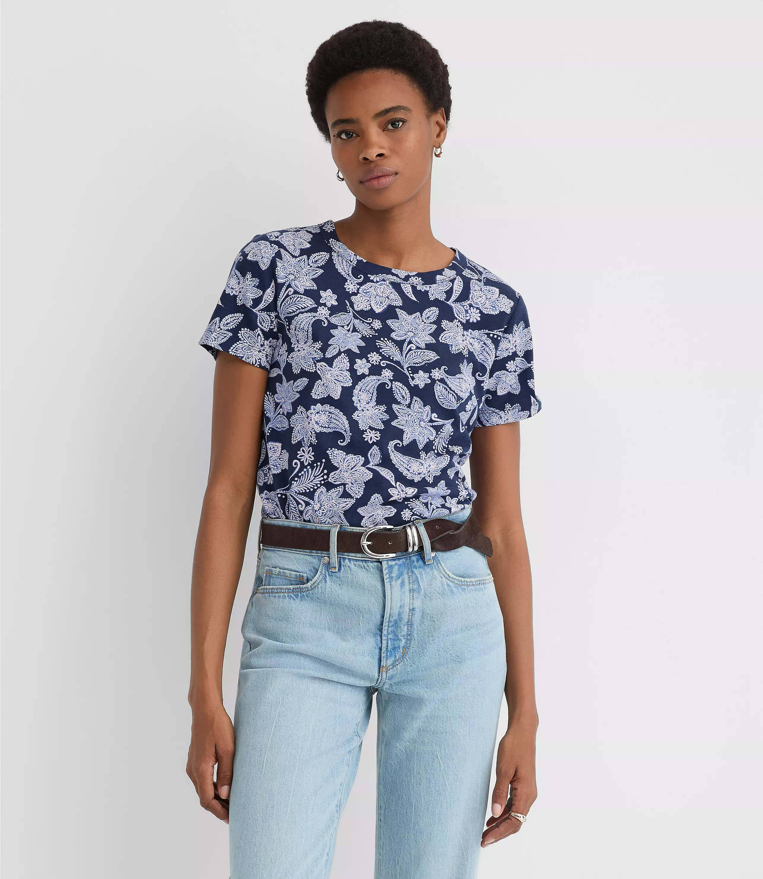 Paisley Everyday Crew Tee | LOFT