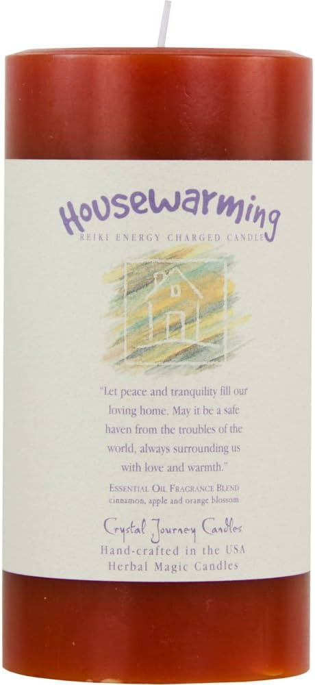 6" X 3" Crystal Journey Herbal Magic Reiki Charged Pillar Candle - House Warming | Amazon (US)