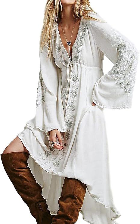 R.Vivimos Womens Cotton Embroidered High Low Long Dresses | Amazon (US)