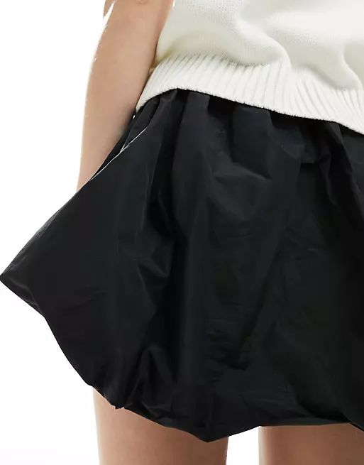 ASOS DESIGN taffeta bubble mini skirt in black | ASOS | ASOS (Global)