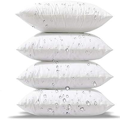 Phantoscope Premium Outdoor Pillow Inserts - Pack of 4 Square Form Decorative Throw Pillow Couch ... | Amazon (US)