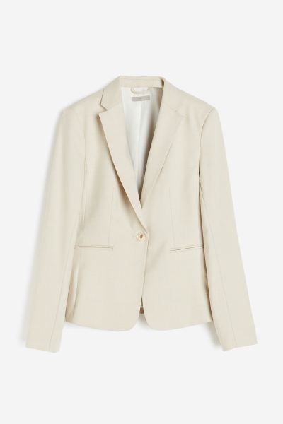 Fitted Blazer - Light beige - Ladies | H&M US | H&M (US + CA)
