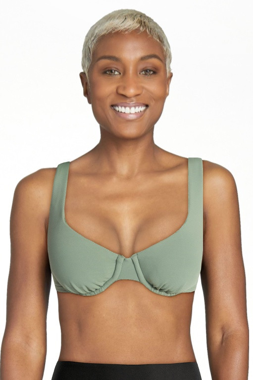 Time and Tru Women's and Women's Plus Size Ribbed Underwire Bikini Top, Sizes XS-3X | Walmart (US)