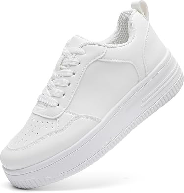 MEMON Womens Fashion Sneakers,Lace Up Platform Sneakers,Lightweight Casual Sneaker,Comfortable Wa... | Amazon (US)