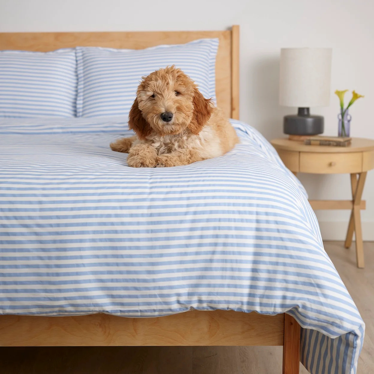 Simple Stripe Brushed Cotton Duvet Cover Set | Society6