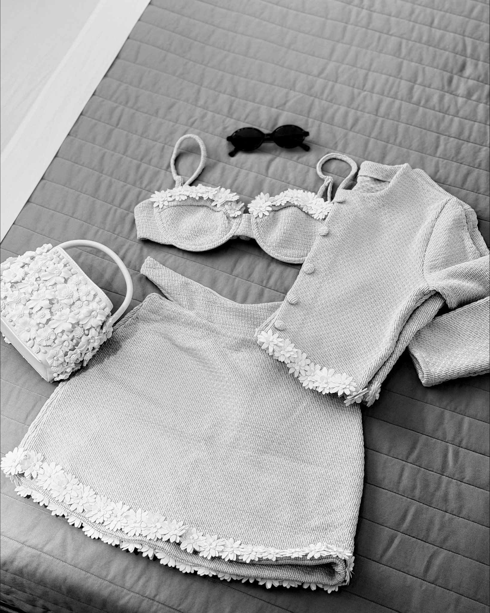 Come on Barbie, let’s go party 🎀

This set makes such a statement with the embroidery on the jacket top and skirt. Perfect for a party! And I personally like the jacket for sun coverage. 

Swipe to see it on.
I’m wearing a size small in all 4 pieces. 
I have seen this worn as a top and skirt look and for that I would size up in the top. 

#LTKWedding #LTKTravel #LTKSwim