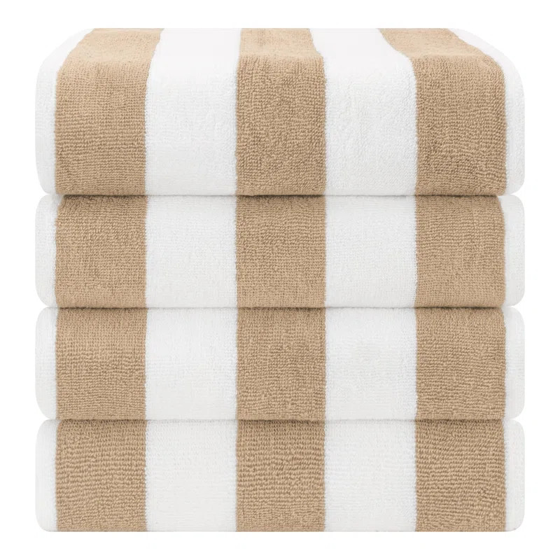 Latitude Run® Devontia Cabana Striped Beach Towels, 30x60 inch 4 Piece Oversize Pool Towels & Re... | Wayfair North America