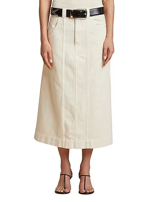 Caroline Cotton Canvas Midi Skirt | Saks Fifth Avenue