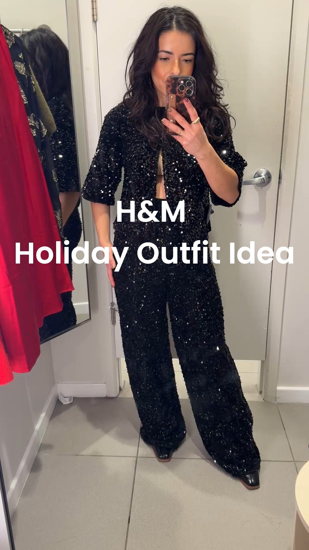 Sequin outfit for the holiday season. Black pants and cardigan top from H&M. The pants are a bit long for petites but a higher heel might work well. The sparkle is incredible! 

#LTKHoliday #LTKSeasonal #LTKPetite