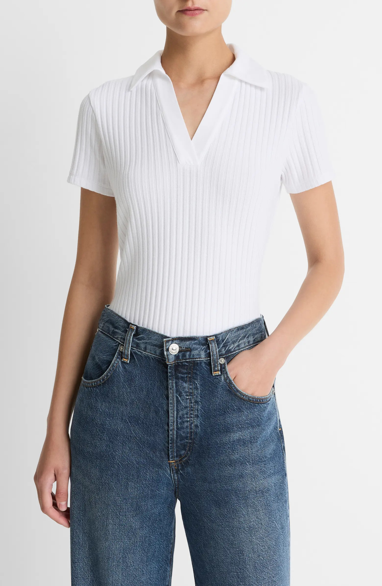 Johnny Collar Ribbed Top | Nordstrom