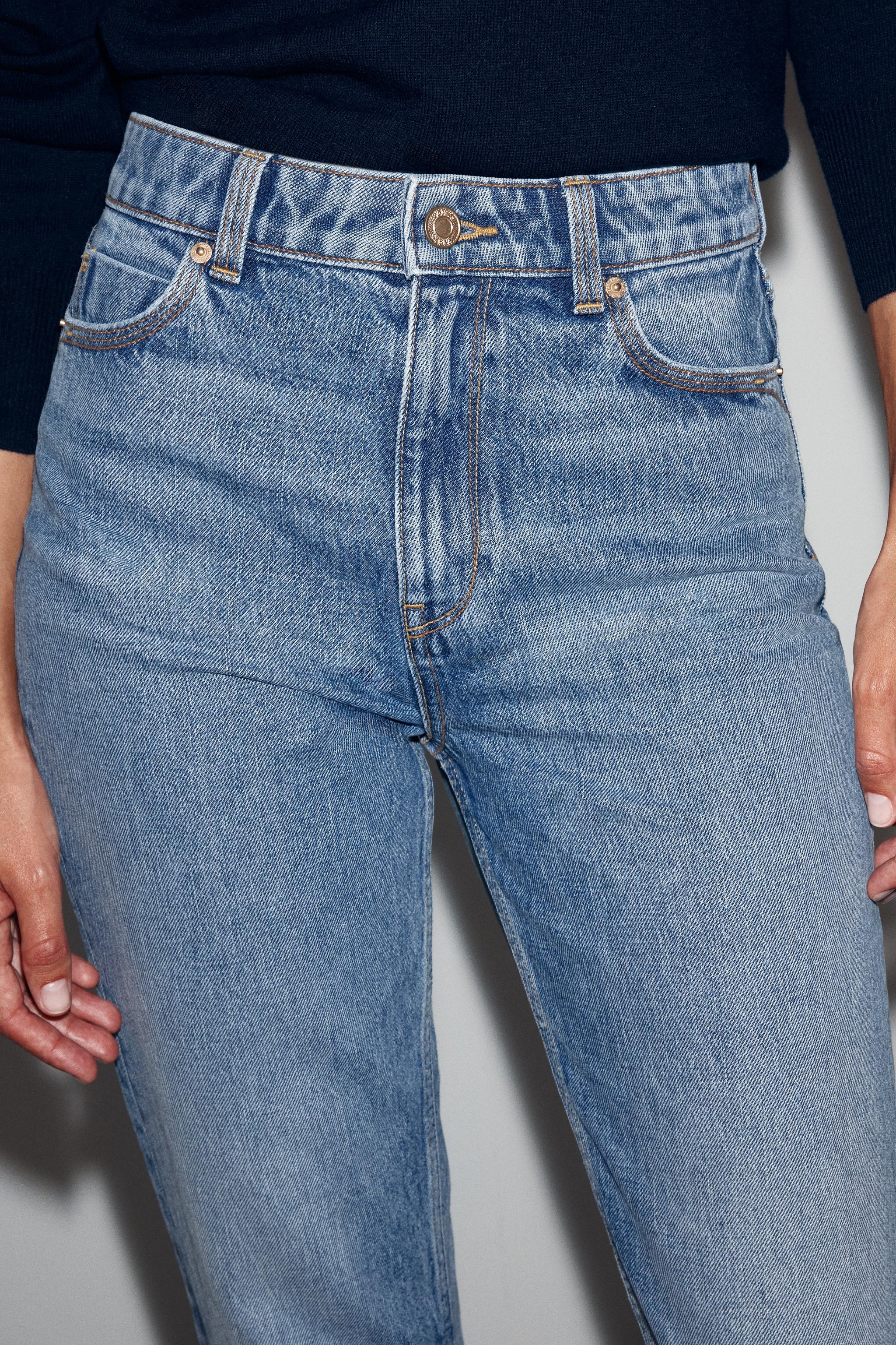 HOHE LEIBH\u00d6HE \u2013 MOM-PASSFORM \u2013 KN\u00d6CHELHOCH \u2013 STARRFive-Pocket-Jeans mit ... | Zara DE