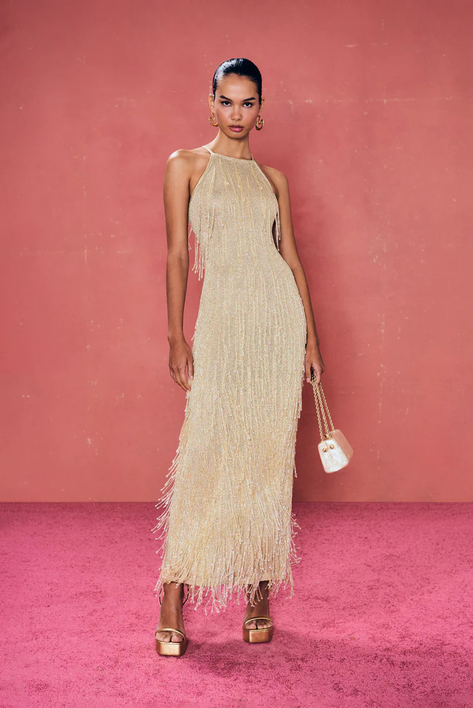 ZION KNIT GOWN - LIGHT GOLD | Cult Gaia - US