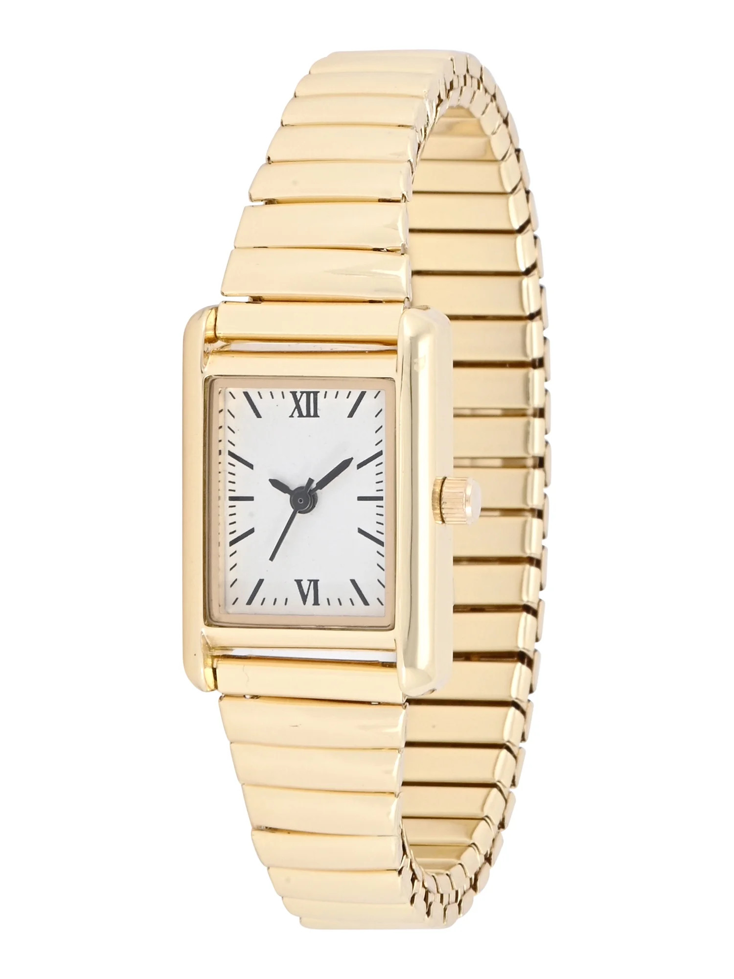 No Boundaries Adult Female Goldtone Tank Case Watch with Gold Link Bracelet. | Walmart (US)
