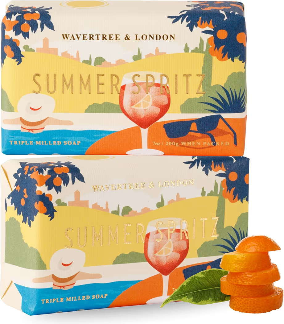 Wavertree & London Summer Spritz Scented Natural Soap (2 Bars), 7oz Moisturizing French Triple Mi... | Amazon (US)