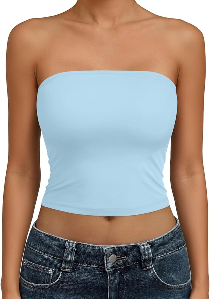 Trendy Queen Women's Strapless Tube Top | Amazon (US)