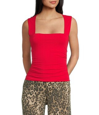 GB Square Neck Ruched Tank Top | Dillard's | Dillard's