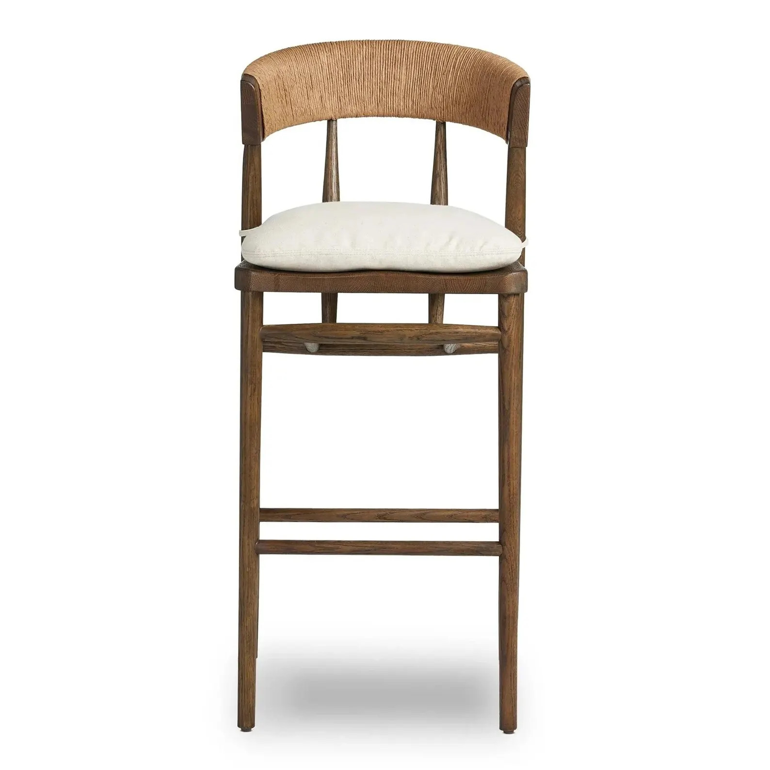 Harmonie Bar Counter Stool with Cushioned Seat and C-Back in Rope | Etsy (Global)