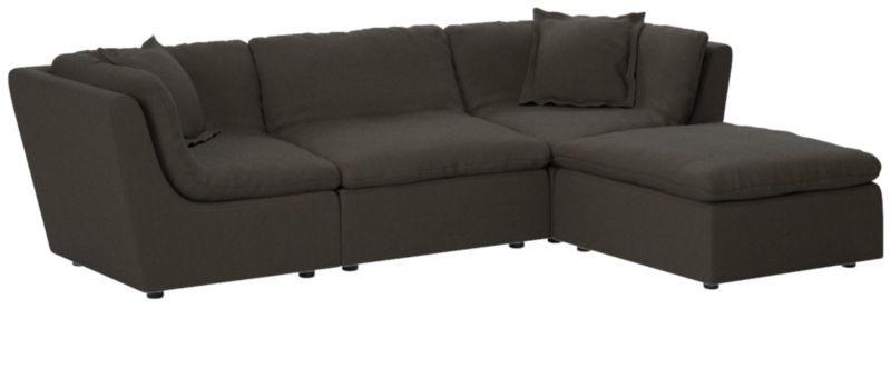 Turn Modern 4-Piece L-Shaped Charcoal Black Sectional Sofa + Reviews | CB2 | CB2