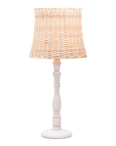 Table Lamp With Woven Shade | TJ Maxx