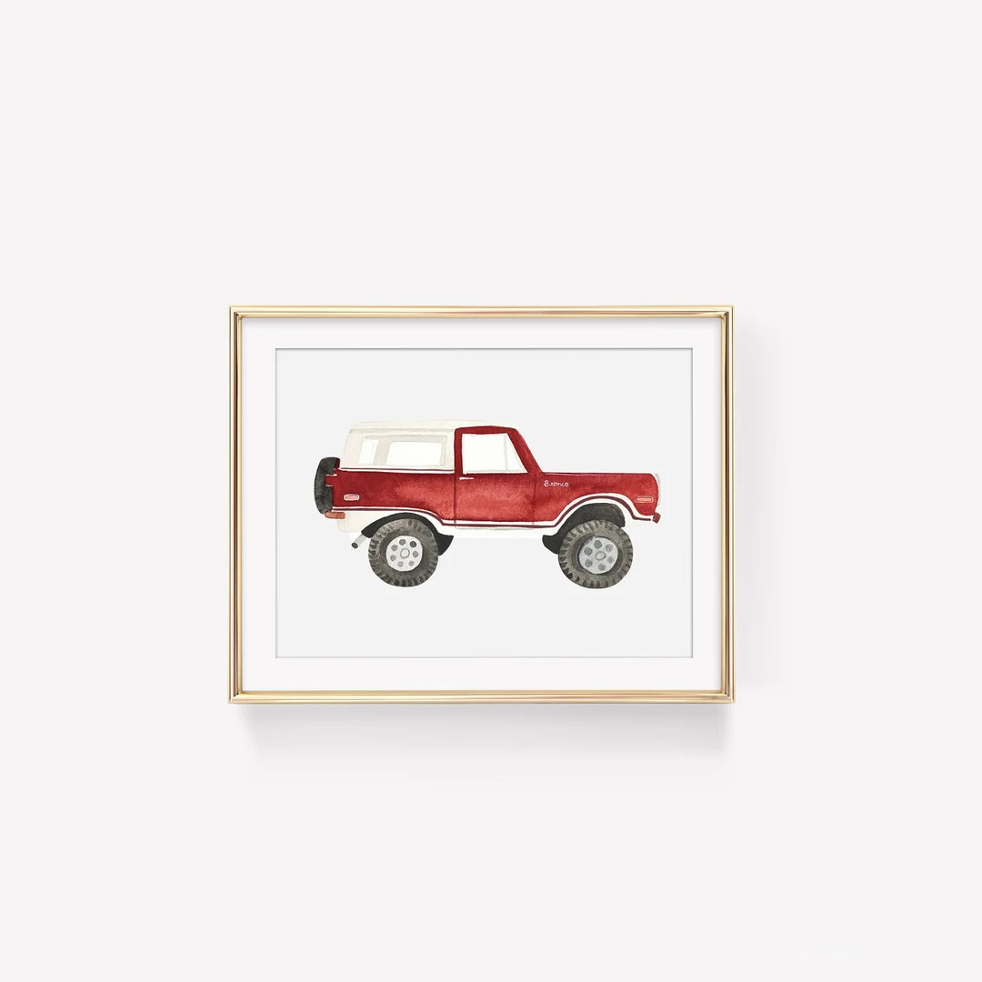 Vintage Red Ford Bronco Digital Download, Car Clip Art - Etsy | Etsy (US)