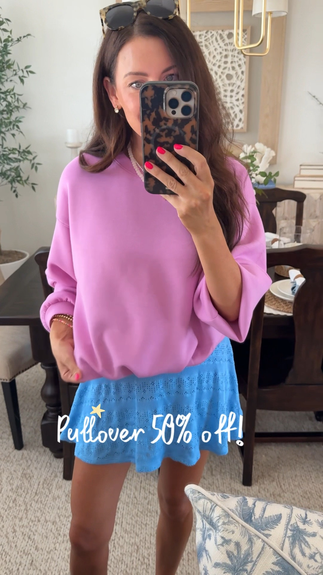 Cinch waist pullover 50% off & under $25!!
Wearing a medium
Small in skorts & jeans run tts

#LTKmomlife #LTKSeasonal #LTKSaleAlert