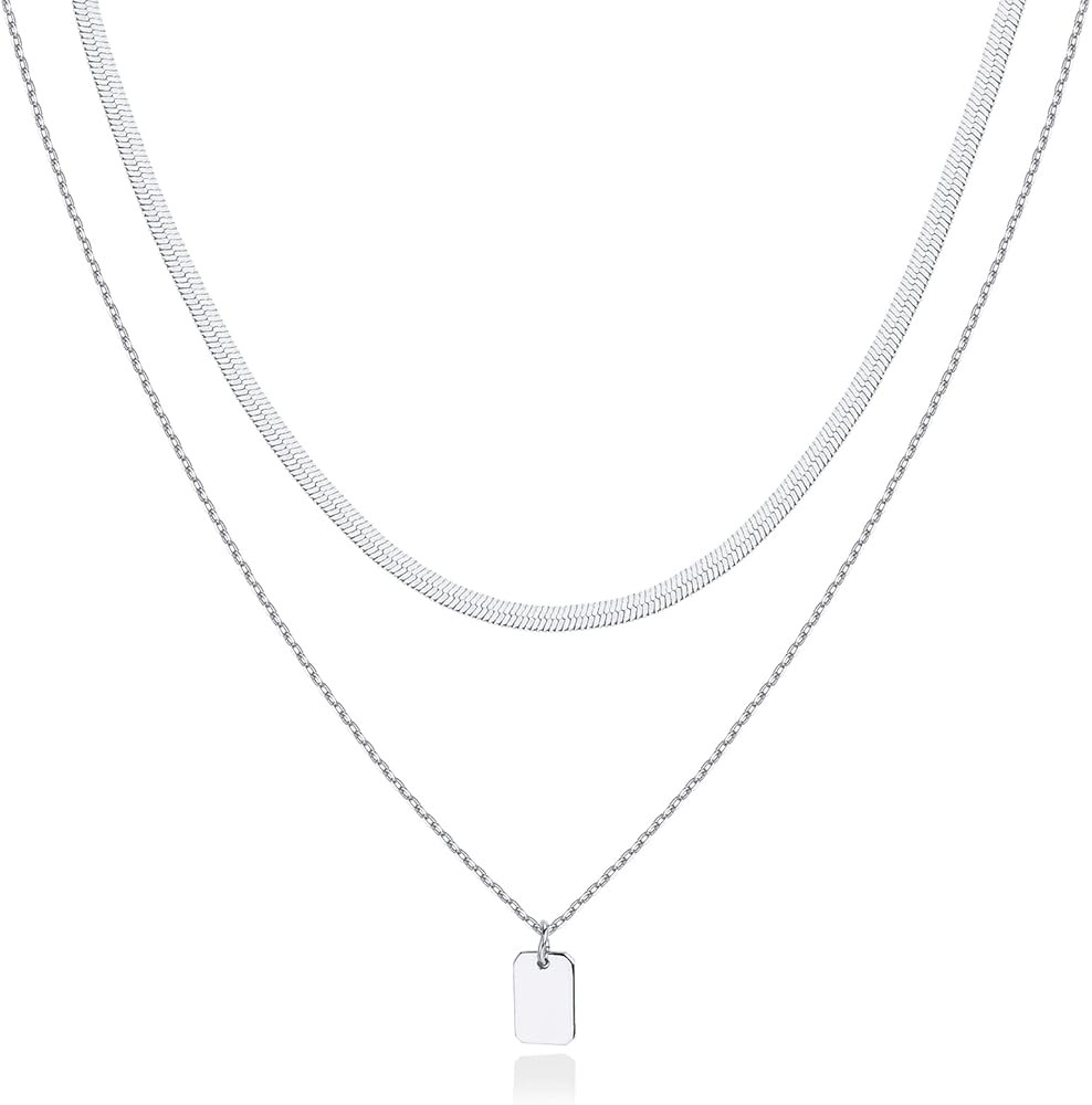 PAVOI 14K Gold Plated Layering Necklaces | Stylish Minimalist Design Pendant Necklaces | Bar, Lot... | Amazon (US)