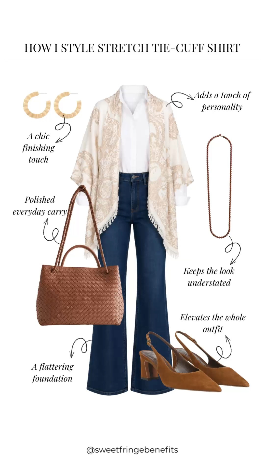I like the idea of letting a pretty tie-cuff shirt do the talking and keeping everything else simple. The wide-leg jeans and suede slingbacks make this feel polished without trying too hard.

#LTKgrwm #LTKdayinmylife #LTKootd