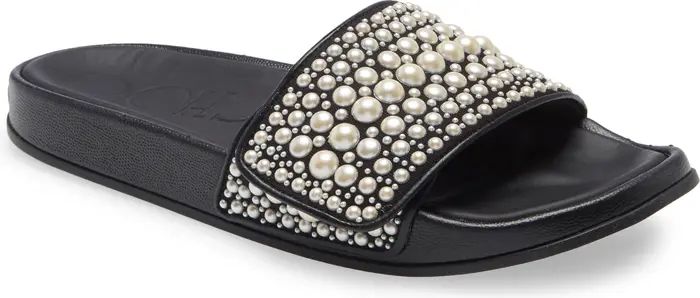 Fitz Imitation Pearl Embellished Slide Sandal | Nordstrom