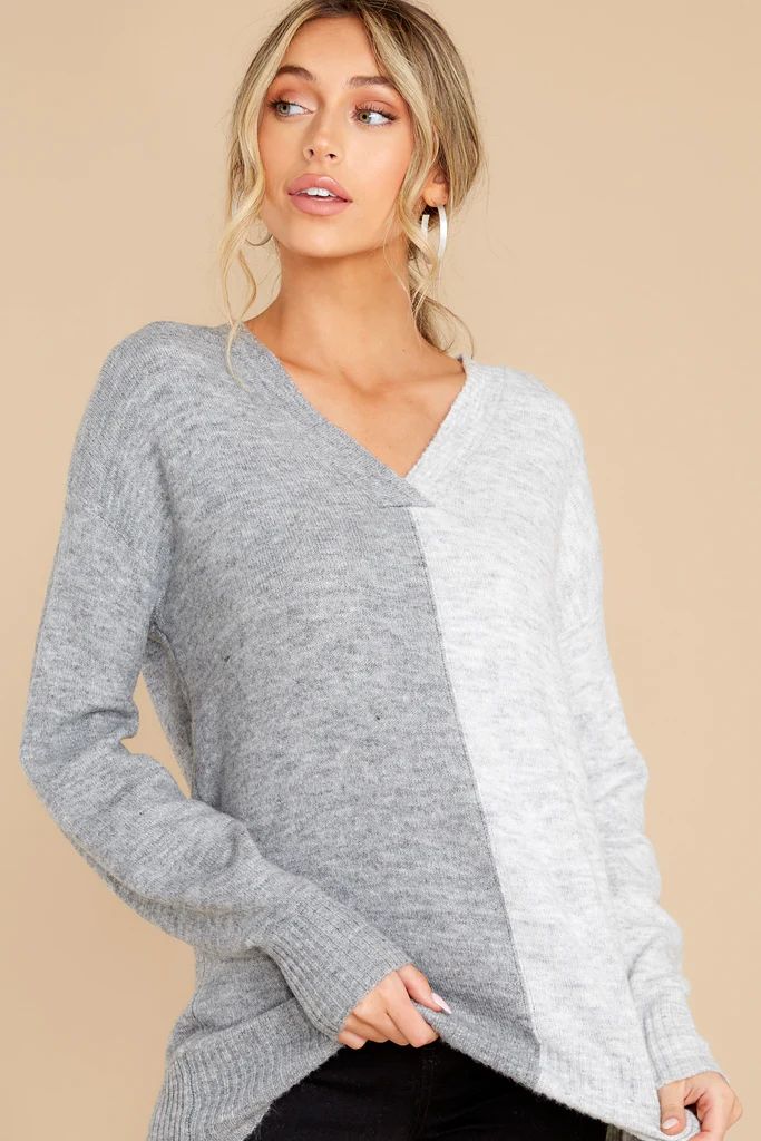 Switch It Up Charcoal And Heather Grey Sweater | Red Dress 