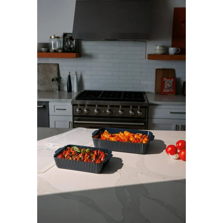Thyme & Table 4-Piece Stoneware Bakeware Set, Includes Lids, 9"x13" , 7"x10" Bakers With Lids , A... | Walmart (US)