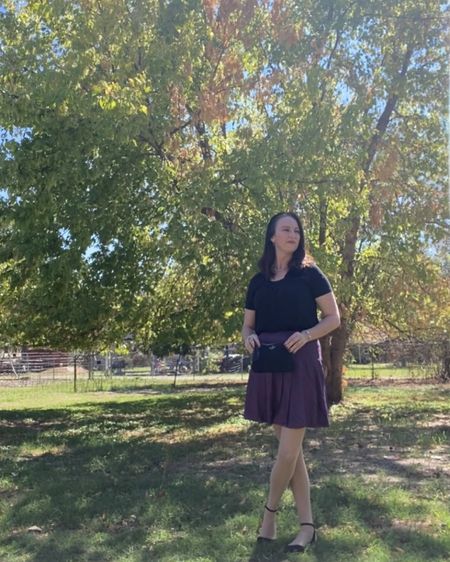 Fall outfits :: black silky top & jewel tone silk skirt & strappy flats. 

family photo outfits 
fall wedding guest dress 
family photos 
classic style 
feminine style 



#LTKSeasonal #LTKover40 #LTKHoliday